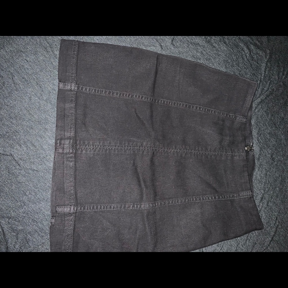 free people black denim skirt